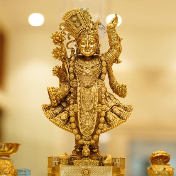 Gold Plated 925 Silver Shree Nath Ji Statue SI925/1