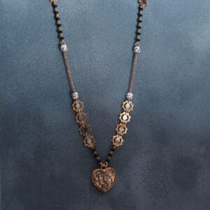 18Kt Gold Mangalsutra with Heart Pendant MS18/8