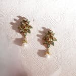 22Kt Gold Pearl and Kundan Earrings ER22/152 22Kt Gold Pearl and Kundan Earrings ER22/152