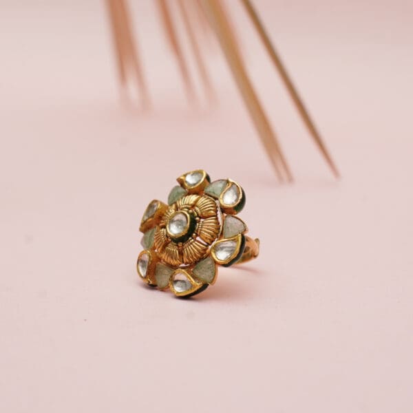 22Kt Yellow Gold Polki Ring RL22/1517