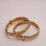 22Kt Yellow Pair Of Jadau Bangles/ Kara KR22/138
