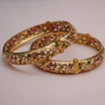 22Kt Yellow Pair Of Jadau Bangles/ Kara KR22/138