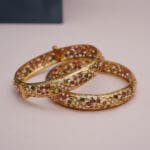 22Kt Yellow Pair Of Jadau Bangles/ Kara KR22/138