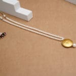 PEARL SET POKLI GOLD PENDANT AND POLKI GOLD EARRINGS BLSM/1