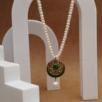 PEARL SET POKLI GOLD PENDANT AND POLKI GOLD EARRINGS BLSM/1
