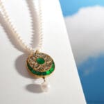 PEARL SET POKLI GOLD PENDANT AND POLKI GOLD EARRINGS BLSM/1