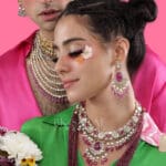 14kt Gold Kundan Polki Necklace With Earrings PKS14/9