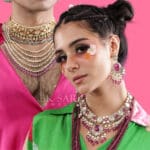 14kt Gold Kundan Polki Necklace With Earrings PKS14/9