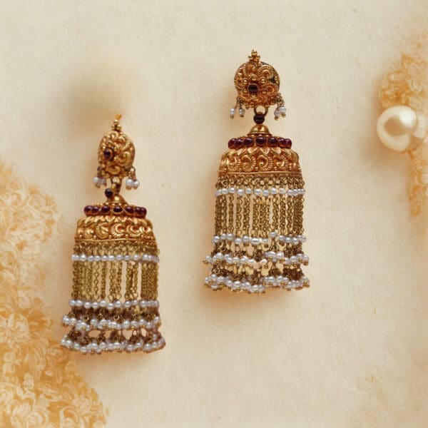 22kt Gold Pearl Jhumka JH22/154