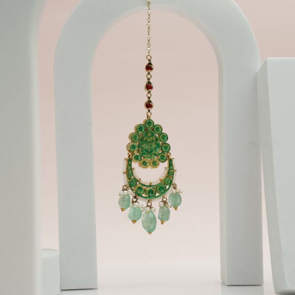 Polki Kundan 18Kt Gold Mang Tika PKT18/2