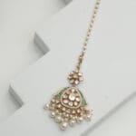 18Kt Gold Kundan Polki Pearl Teeka / Mang Tika PKT18/9