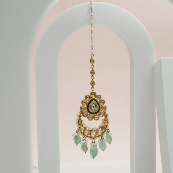 Polki Kundan 18Kt Gold Mang Tika PKT18/2