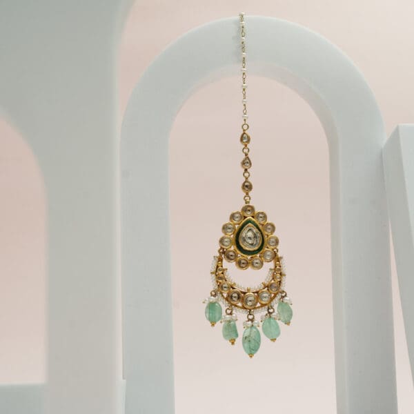Polki Kundan 18Kt Gold Mang Tika PKT18/2