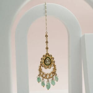 Polki Kundan 18Kt Gold Mang Tika PKT18/2