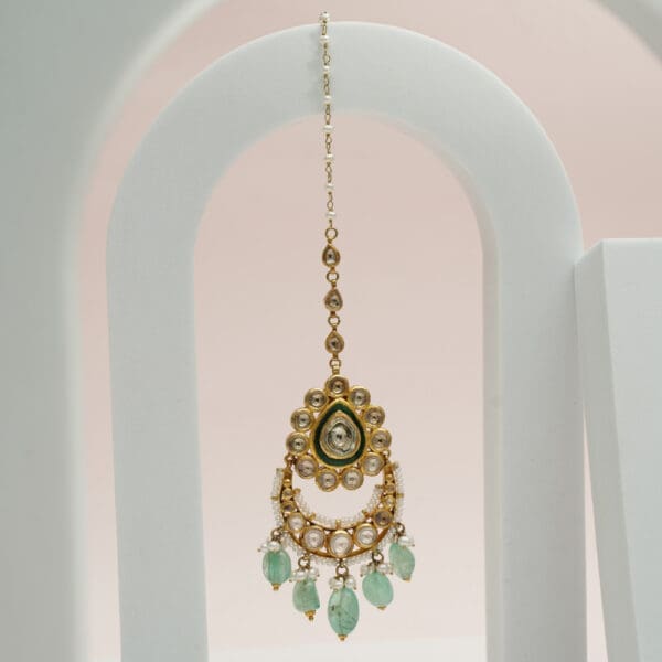 Polki Kundan 18Kt Gold Mang Tika PKT18/2