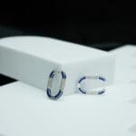 14Kt Gold Diamond Blue Hoops Earrings DER14/482