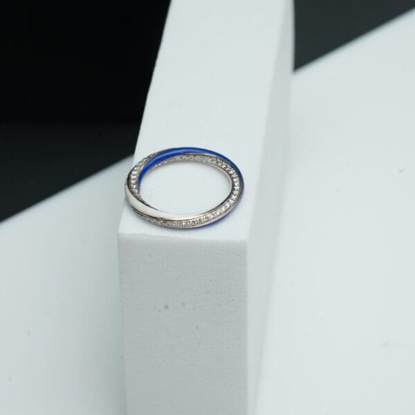 14Kt Gold Diamond Blue Ring DRL14/1302