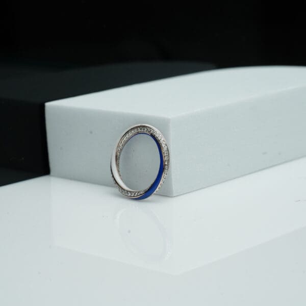 14Kt Gold Diamond Blue Ring DRL14/1302