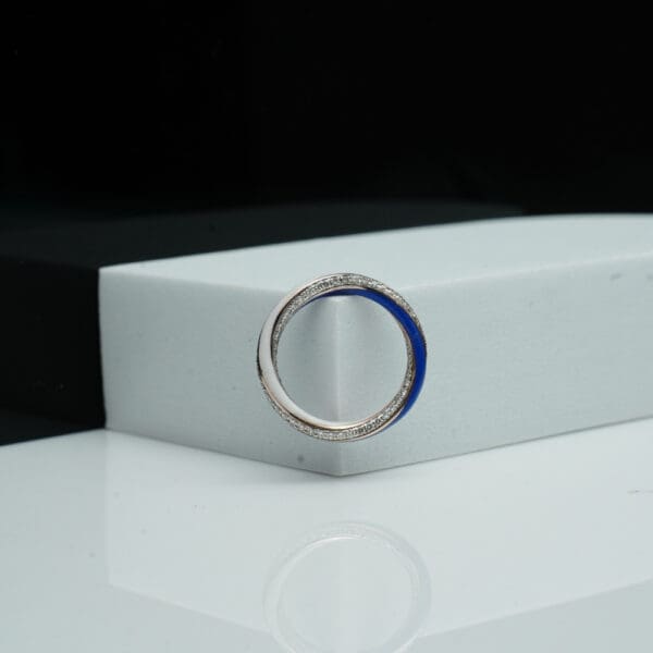 14Kt Gold Diamond Blue Ring DRL14/1302