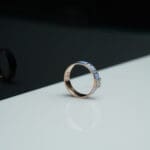 14Kt Gold Diamond Blue Unisex Band Ring DRL14/1284