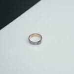 14Kt Gold Diamond Blue Unisex Band Ring DRL14/1284