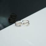 14Kt Gold Diamond Pearl Spiral Hoops Earrings DER14/327