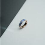14Kt Gold Diamond Blue Unisex Band Ring DRL14/1284