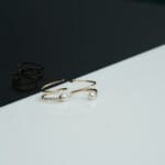 14Kt Gold Diamond Pearl Spiral Hoops Earrings DER14/327