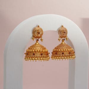 22Kt Gold Itelian Jhumka for Wedding ER22/1395 22Kt Gold Itelian Jhumka for Wedding ER22/1395