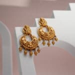 22Kt Yellow Gold Antoque Temple Chandbali CB22/19