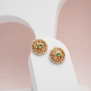 22Kt Gold Pearl Kundan Tops/ Earrings TP22/61