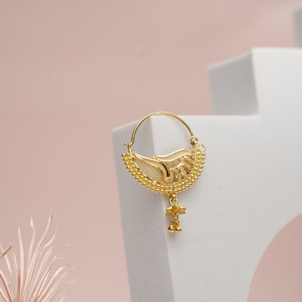 18 Kt Yellow Gold Traditional Nath – NT18/166 | Bridal Nose Ring