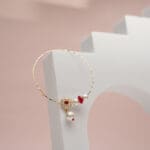 18kt Gold Lightweighted Nath with Pearl and Stones NT18/146