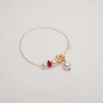 18kt Gold Lightweighted Nath with Pearl and Stones NT18/146