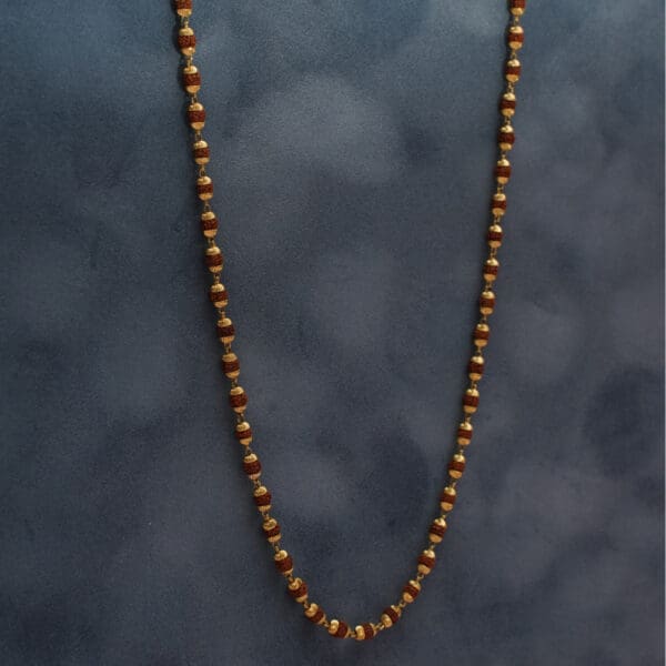 18kt Gold Cap 5 face Rudraksha Mala CN18/1772
