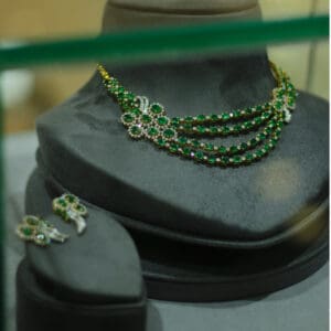 14Kt Gold Diamond Necklace With Earrings DST14/26