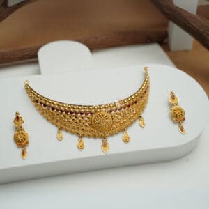 22Kt Gold Itelian Necklace with Matching Earrings CK22/37