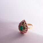 22Kt Gold Diamond Emerald Ring RL22/17