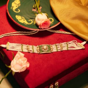 14 KT GOLD POLKI KUNDAN CHOKER WITH PEARL PNK14/12