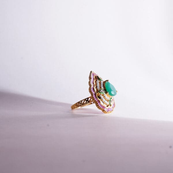 22Kt Gold Diamond Emerald Ring RL22/17