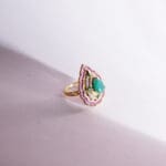 22Kt Gold Diamond Emerald Ring RL22/17