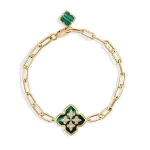 18K Yellow Gold Chain Green Bracelet FARAH KHAN ATELIER FKA/133