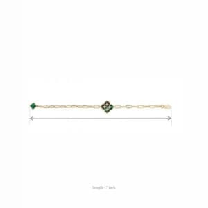 18K Yellow Gold Chain Green Bracelet FARAH KHAN ATELIER FKA/133