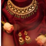 18 KT GOLD POLKI KUNDAN CHOKER WITH MATCHING EARRINGS PKCS8/10