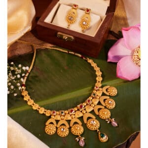 22kt Gold Necklace with Earrings ST22/1023
