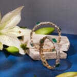 14Kt Gold Diamond Pair Of Bangles DKR14/19