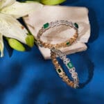 14Kt Gold Diamond Pair Of Bangles DKR14/19