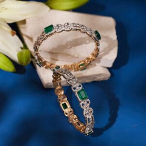 14Kt Gold Diamond Pair Of Bangles DKR14/19 14Kt Gold Diamond Pair Of Bangles DKR14/19