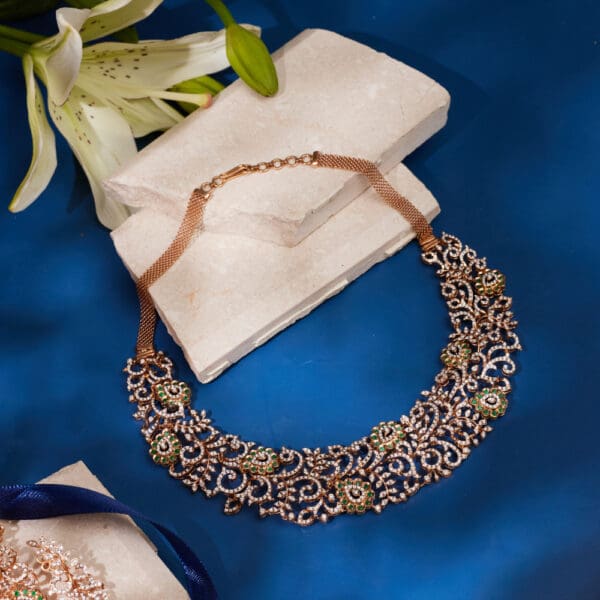 18kt Gold Beautiful Diamond Necklace for Wedding DNK/177