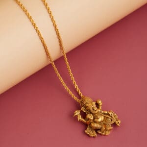 22Kt Gold Ganesha Engraved Pendant LC22/1